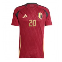 Maglia Calcio Belgio Lois Openda #20 Prima Divisa Europei 2024 Manica Corta